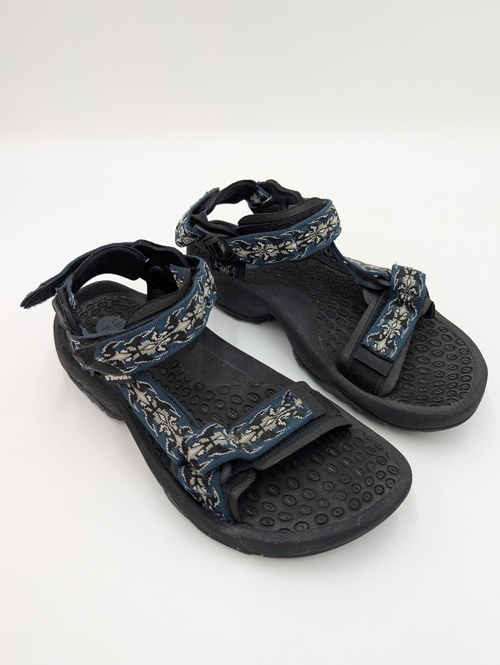Teva Terra Sport Sandals Utility Outdoor Men's 8.5 Black Blue Water Shoes Beach